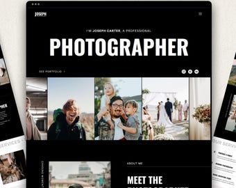 Modelo de site para fotógrafo Wix Studio: design de portfólio arrojado