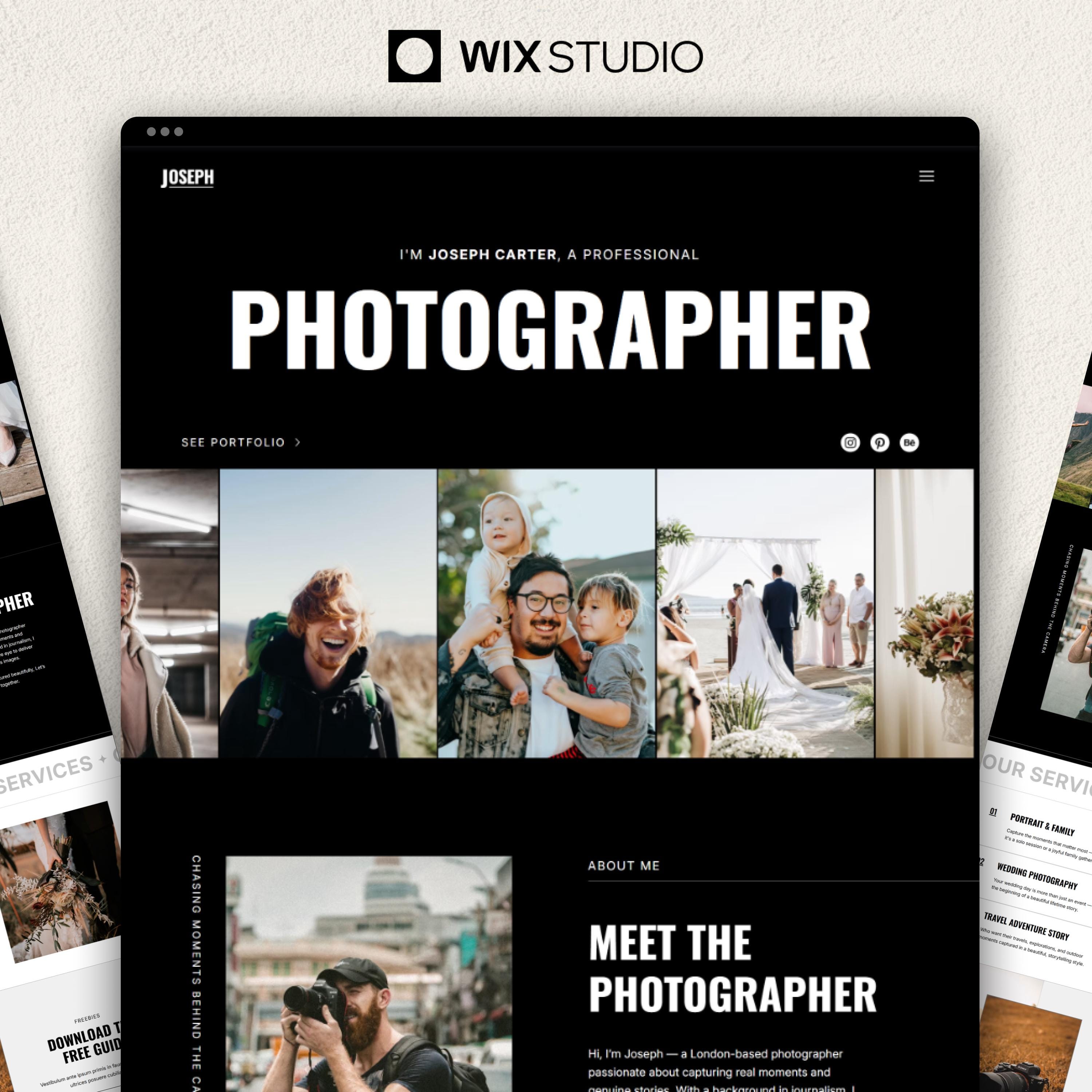 Wix Studio Photographer Website Template: Bold Portfolio Design - Etsy