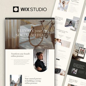 Unique Wix Website Template for Social media manager, Minimal Wix Coach Website Template, Light Wix Template, Modern Wix Websites Template