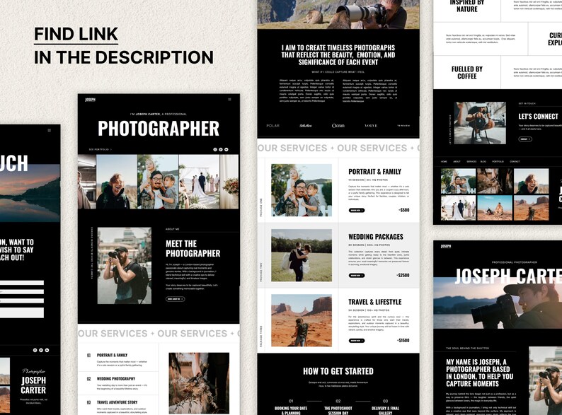 Wix Studio Photographer Website Template: Bold Portfolio Design - Etsy