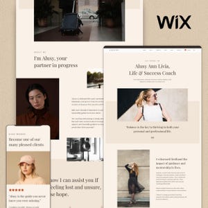 Wix Life Coach Template, Wix Website Template, Wix Template for Coaches, Website Template Neutral, Wix Beige Website, Website Template