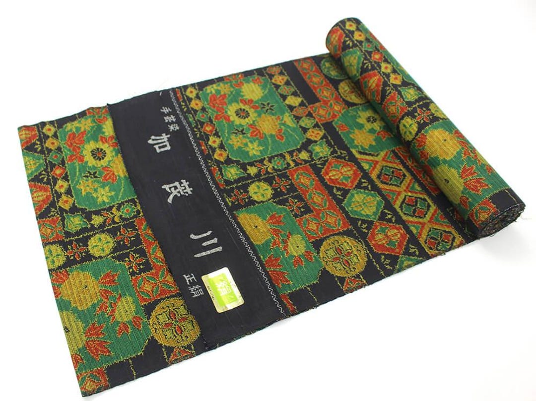 Vintage Japanese Silk Tanmono Fabric – Dyed Tsumugi Kimono Bolt With ...