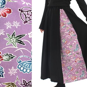 Kimono Remake Silk Maxi Skirt, Japanese Vintage Clothing, Boho Festival Outfit, One of a Kind Recycled Fashion