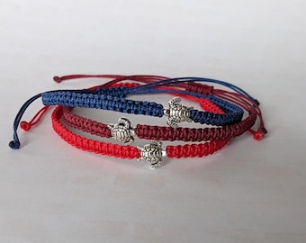 Schildpadarmband, verstelbare armband, schildpadsieraden boho, zomerarmband, verstelbare macraméarmband vriendschapsarmband