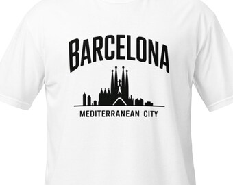 Barcelona Shirt, Barcelona T-Shirt, Spain City Shirt, Skyline Tee, Mediterranean City, Sagrada Familia