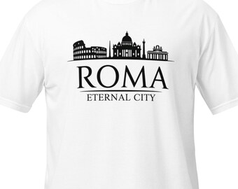 ROMA Shirt Eternal City, Rome Skyline T-Shirt, Italy City Shirt, Minimal Travel Souvenir Gift for Rome Lovers