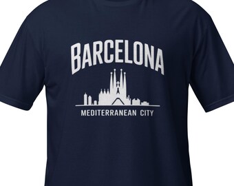 Barcelona Shirt, Barcelona T-Shirt, Spain City Shirt, Skyline Tee, Mediterranean City, Sagrada Familia