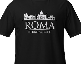 ROMA Shirt Eternal City, Rome Skyline T-Shirt, Italy City Shirt, Minimal Travel Souvenir Gift for Rome Lovers