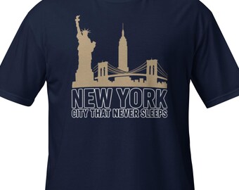 New York T-Shirt Men Women – NYC Skyline Shirt City That Never Sleeps – Urban Streetwear Graphic Tee Gift