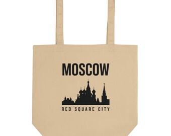 Moscow Tote Bag Red Square City Bag Moscow Skyline Grocery Book Travel Bag