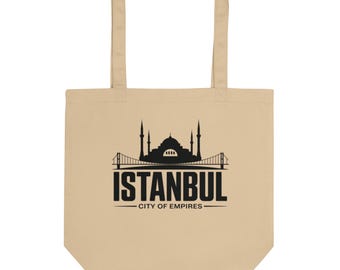 Istanbul Tote Bag – City of Empires | Minimal Istanbul Design | Eco Cotton Bag | Turkey Gift
