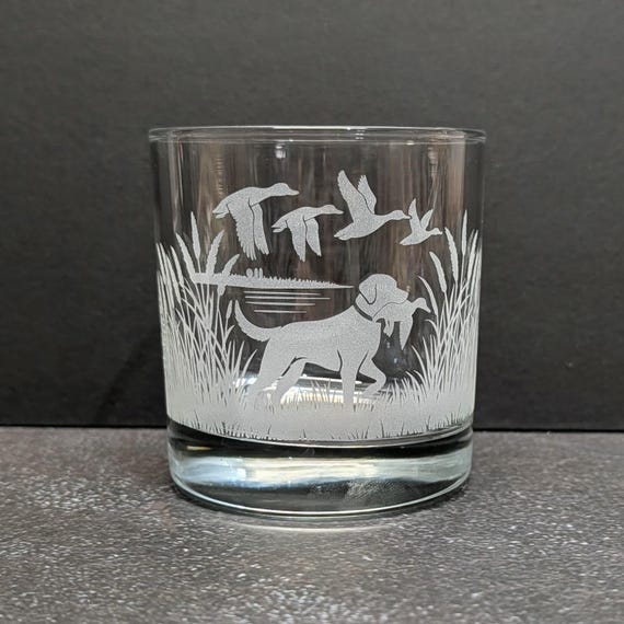 Engraved Duck Hunting Whiskey Glass | Outdoorsman Gift