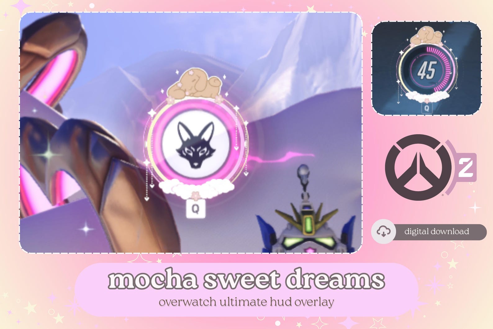 Mocha Bunny Stream Overlay | Ultimate Status HUD - Etsy