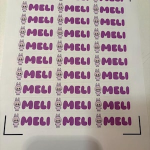 30 Custom name labels with Labubu, personalized school stickers, daycare name decals for kids, cute labels