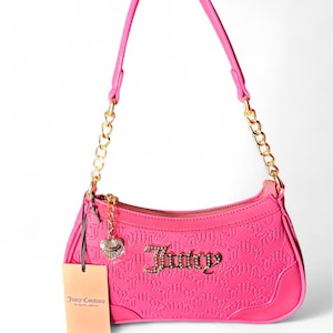 Juicy Couture Pink Mini Shoulder Bag: Y2K Heart Charm Purse