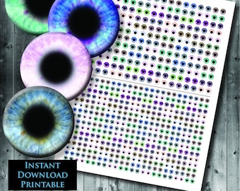 6mm y 8mm multicolor colorido pastel redondo diseños de ojos humanos JPG digital collage hoja para joyería haciendo DIY cabochons escultura Ojos