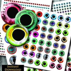 Felgekleurde realistische tropische vissen ogen digitale collage lakens Cabochon het maken van lure bait diy kunst papier ambachten 20mm 25mm 30mm 35mm 40mm
