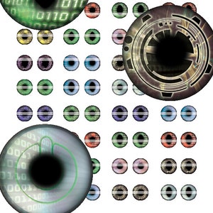 16mm technologie Cyber ogen Collage blad voor Cabochon en sieraden maken of Scrapbooking