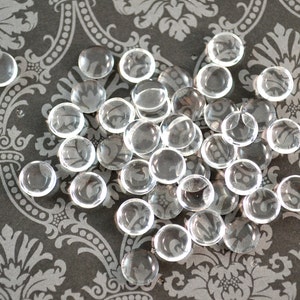 8mm Clear Glass Cabochons Transparent Jewelry or Sculpture Making Bezels - Make Your own Glass Eyes