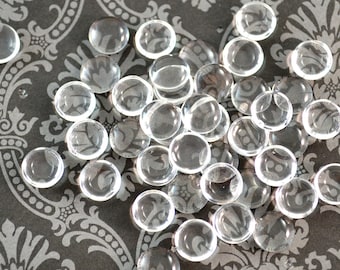 8mm Clear Glass Cabochons Transparent Jewelry or Sculpture Making Bezels - Make Your own Glass Eyes