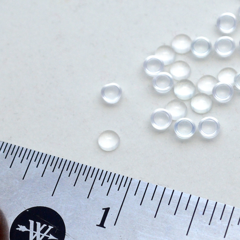 4mm Clear Glass Cabochons Small Tiny Transparent Jewelry or Sculpture Making Bezels Make Your Own DIY Little Glass Doll Eyes Crafts image 4