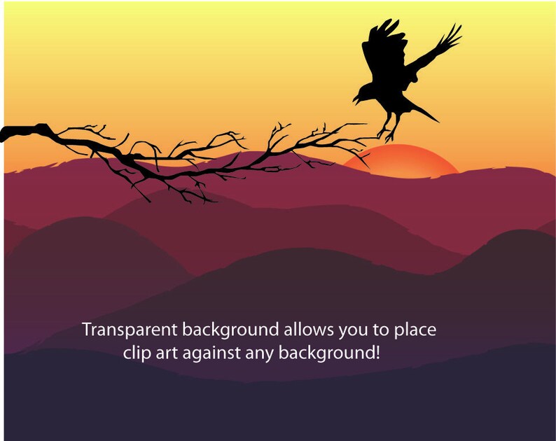 Puede incluir: Silueta de un p&aacute;jaro volando sobre una cordillera al atardecer. El cielo es un degradado de amarillo, naranja y rojo. Las monta&ntilde;as son un degradado de morado, rosa y marr&oacute;n.