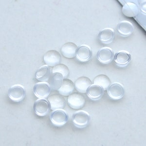 4mm Clear Glass Cabochons Small Tiny Transparent Jewelry or Sculpture Making Bezels Make Your Own DIY Little Glass Doll Eyes Crafts image 2