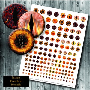 Vlammend Vuur Draak Fantasie Ogen Digitale Collage vellen Cabochon Het maken van Lava Vlammen DIY Art Paper Crafts 18mm 16mm 14mm 12mm 10mm 8mm 6mm