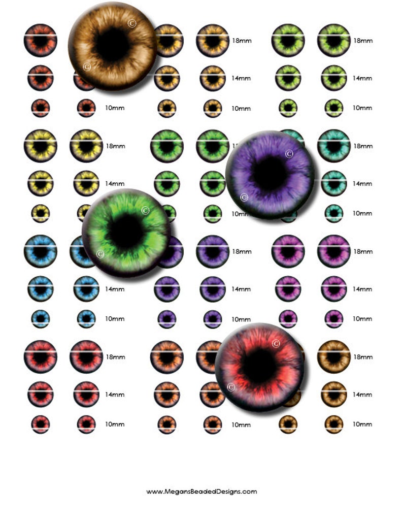 Teddy Bear Eyes Digital Collage Sheet of 12 Designs Sizes 18mm - Etsy