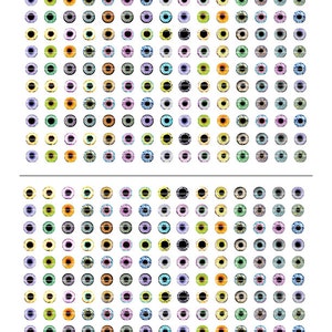 6mm and 8mm Pastel Human Eyes Printout Collage Sheet of Eye Designs for ...