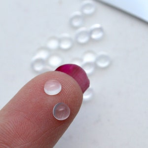 4mm Clear Glass Cabochons Small Tiny Transparent Jewelry or Sculpture Making Bezels Make Your Own DIY Little Glass Doll Eyes Crafts image 3