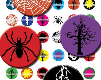 8mm and 6mm Scary Circles Digital Collage Sheet Printout