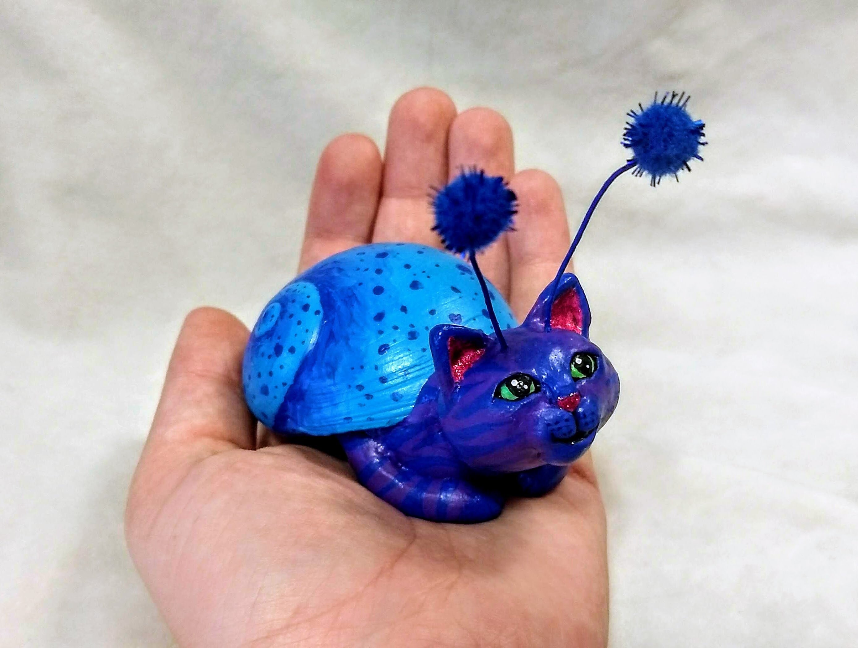 Snail cat figurinecat figurineunique cat artcat lover Etsy