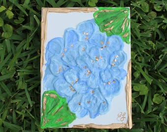 Textured Hydrangeas Painting: 6x8 Hand-Painted Canvas Art