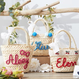 Personalized Straw Bridesmaid Handbag,Bridesmaid Beach Bag,Bachelorette Party Favor,Bridesmaid Gift Proposal,Custom Hand-held Gift Basket
