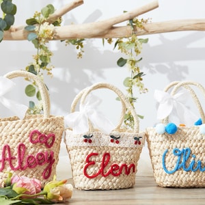 Personalized Straw HandBag,Custom Bridesmaid Gift Basket,Bridal Shower Bag,Beach Straw Bag,Wedding Gift Bag,Bachelorette Party Gift