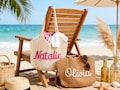 Personalized beach tote bags, Bachelorette Party Gift Bags, Wedding Party Gifts, Crochet beach bags