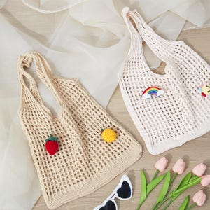 French Market Bag,Organic Cotton Mesh Shopping Bag,Farmers Market Bag,Eco-Friendly Produce Bag,Crochet Market Tote,Net Bag,Beach bag