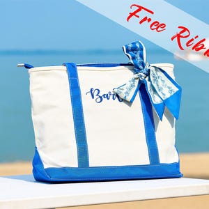 Custom Tote Bag,Bridesmaid Gift,Embroidered Canvas Tote Bag,,Tote Bag with Scarf,Bachelorette Gift,Name Tote Bag,Beach Bag,Gift for Her