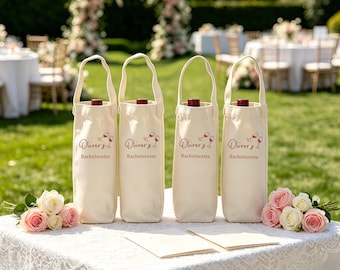 Wine Lover Tote Bag, Bachelorette Party Gift, Reusable Wine Bag Holder, Bridesmaid Wine Gift, Cute Wine Bag