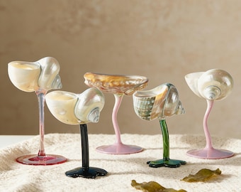 Shell Wine Glasses | Bridesmaid Gifts | Beach Wedding Souvenirs | Valentine's Day Gifts