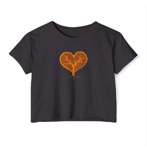 Rooted Heart Crop Top, Womens Festival Crop Top, Summer Fashion, Boho Style Top, Music Festival Outfit