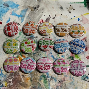 Dum Dum Lollipop Wrapper Buttons, Colorful Candy Pinback