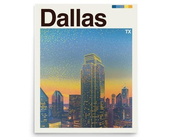 Dallas Skyline Art Print: Reunion Tower, Texas Urban Landscape