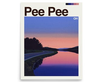 Pee Pee Ohio Poster: Quirky Midwest Travel Print