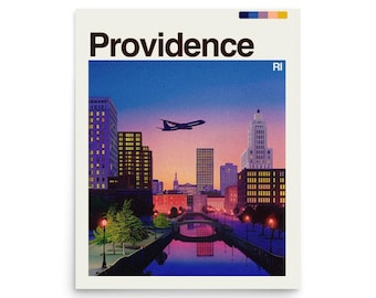 Providence Rhode Island Poster: Historic New England Travel Print
