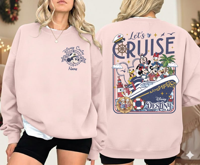 Personalized Disneyland Cruise 2026 Comfort Colors Shirt, Mickey And Friends Cruise Family Matching Shirt, Disneyland Crusie Squad Tee 00 image 3