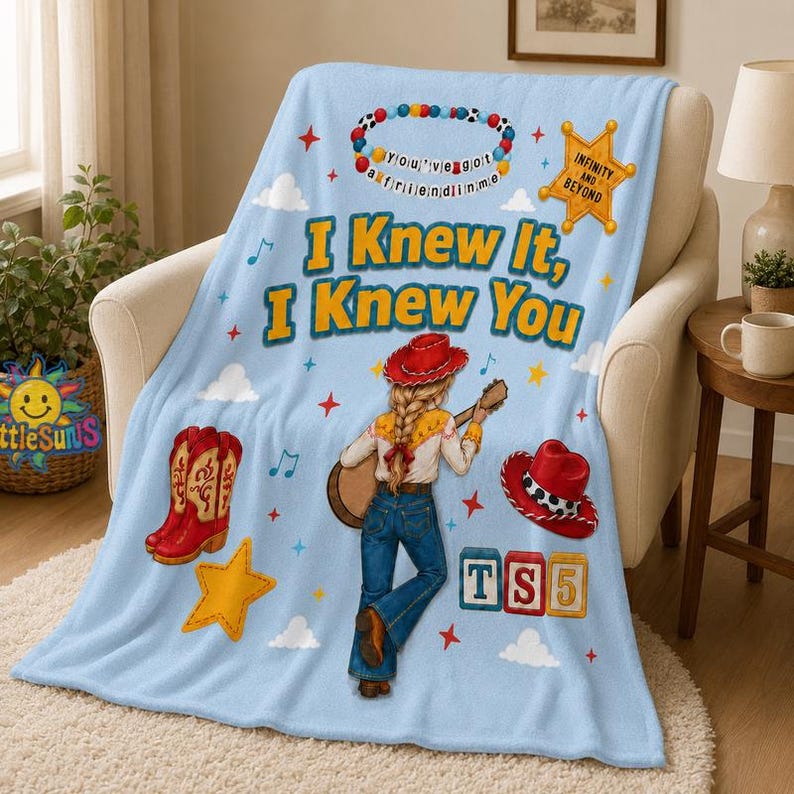 Cowgirl Toystory Blanket, I Knew It I Knew You Blanket, TS Toy Story Throw Blanket, Disneyland Movie Toy Story 5 Blanket, Toy Story Gift afbeelding 1