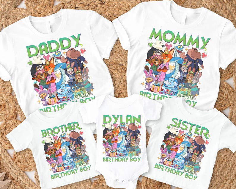 Personalized Disneyland Zootopia 2 Family Birthday Shirt Zootopia Movie Tee Judy Hopps Nick Wilde Birthday Tee Family Birthday Matching Tee Bild 4