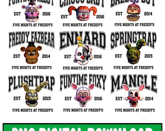 Custom Villain Five Nights At Freddys PNG Bundle, Vintage Halloween Horror Nights, Halloween Universal, Villains Halloween, Digital Download